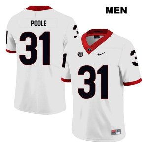 Men's Georgia Bulldogs NCAA #31 William Poole Nike Stitched White Legend Authentic College Football Jersey LQM2154RX